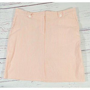 Good Clothes Seersucker Skirt Womens Size 16 Summer Pink White Pockets Unlined